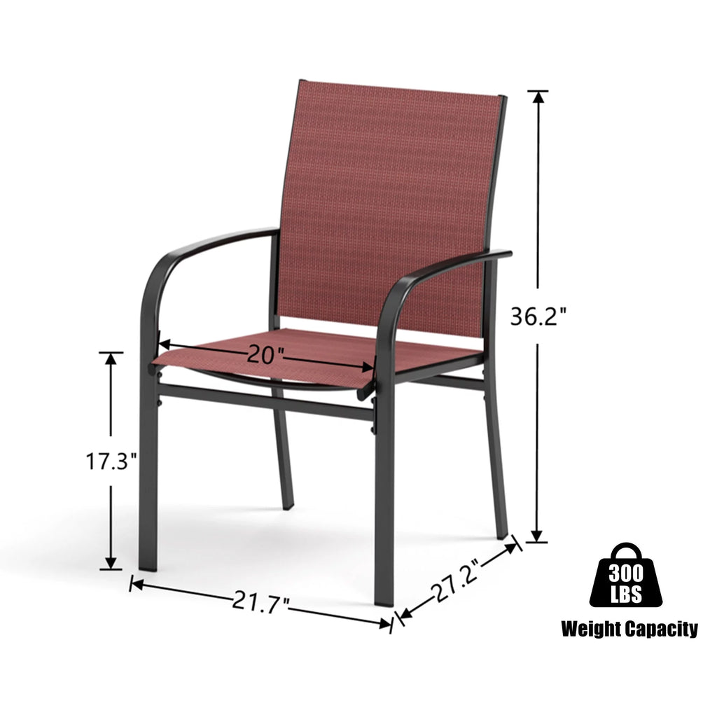 7-Piece Outdoor Patio Dining Set with Rectangle Steel Table & Textilene Chairs D9812