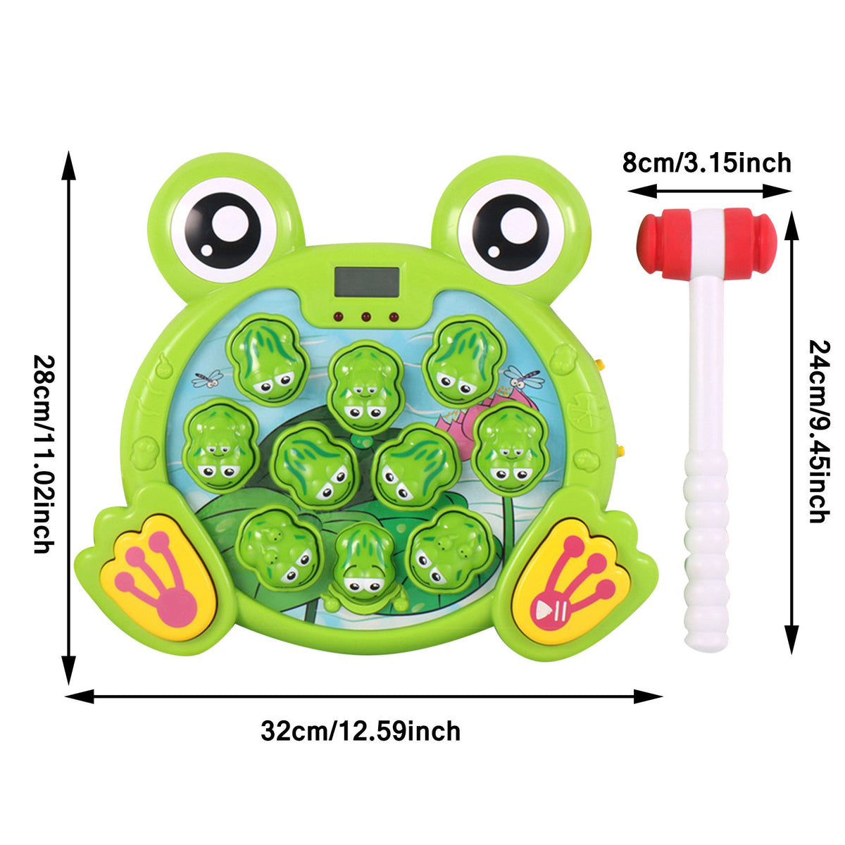 Interactive Whack A Frog Game For Toddler Learning Toy With 2 Hammers L11141