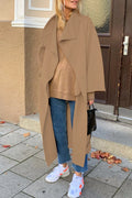 Solid Turndown Collar Outerwear W499801