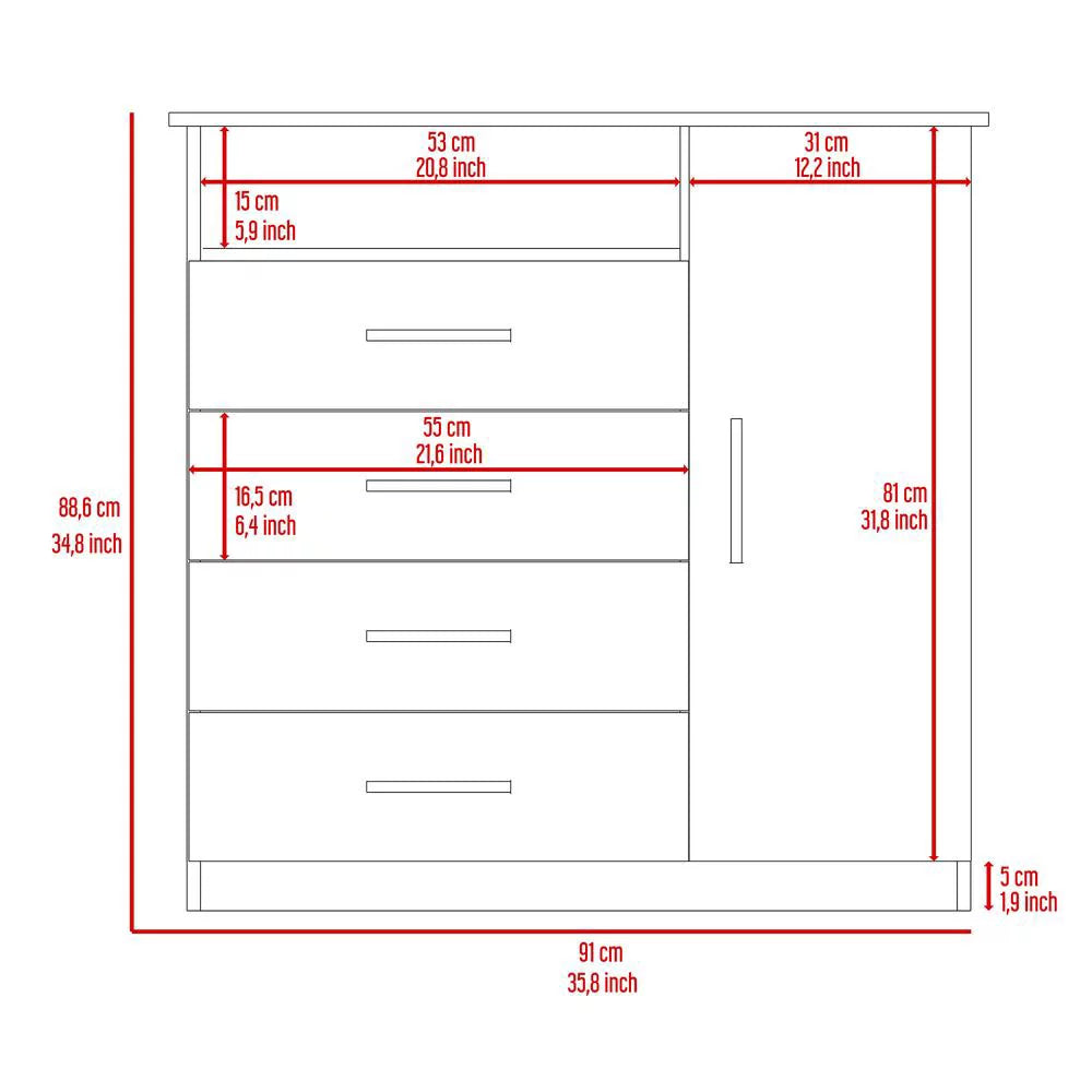 Black 4 Drawer Dresser D86707