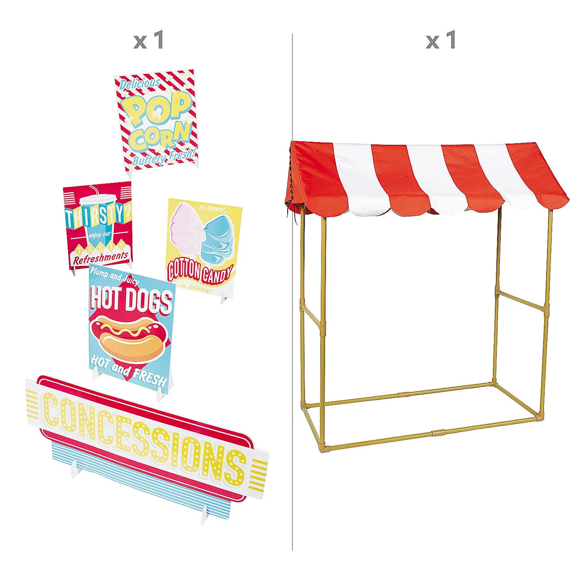 Baseball Concessions Stand Tabletop Tent Kit, 6 Pieces D637648