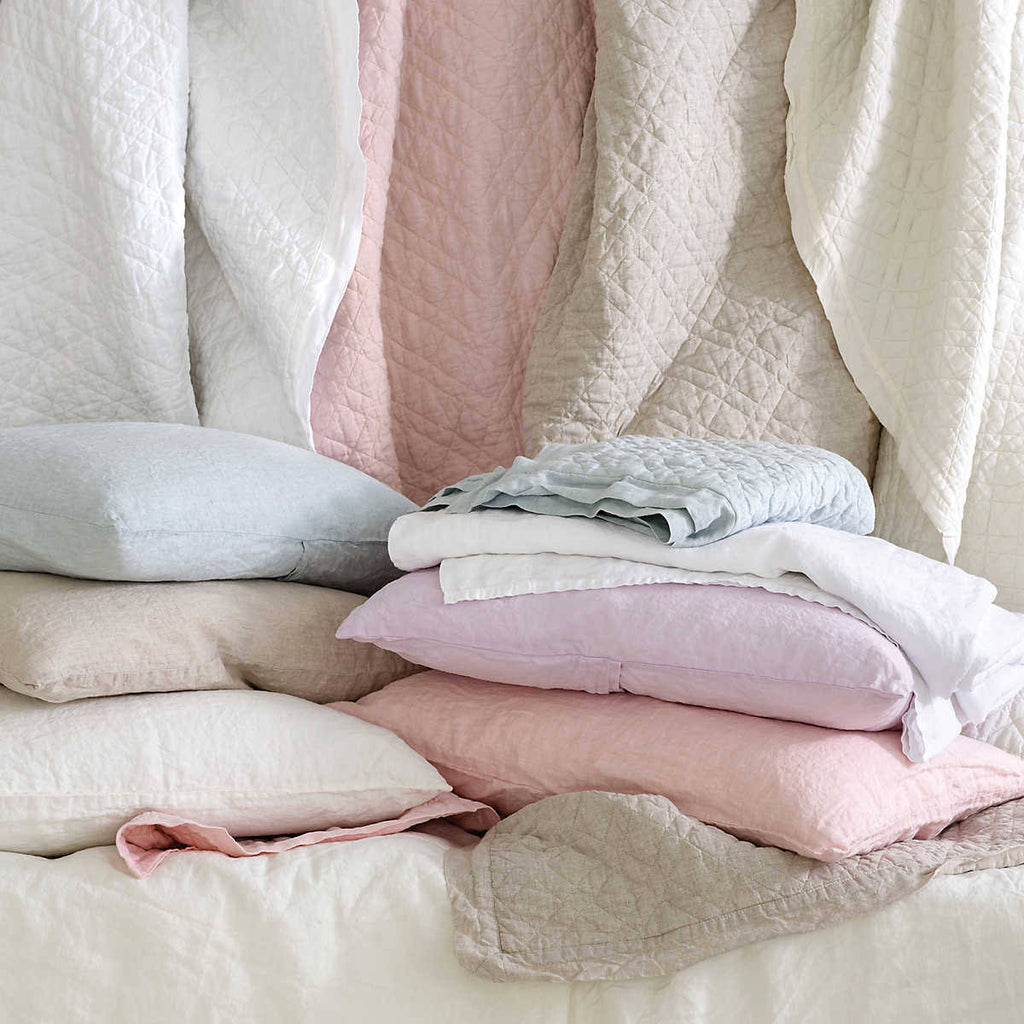 King Washed Linen Ivory Quilt Y7391
