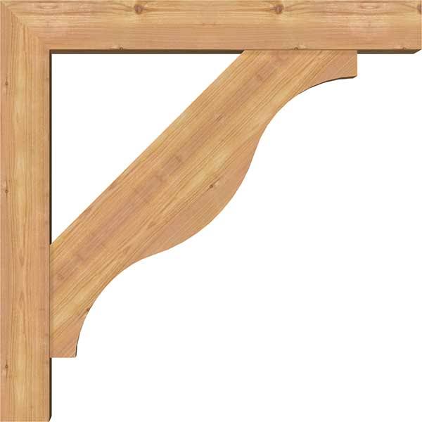 5 1/2x22W x 30x22D x 30x22H Smooth Bracket with Offset Brace, Western Red Cedar U7202