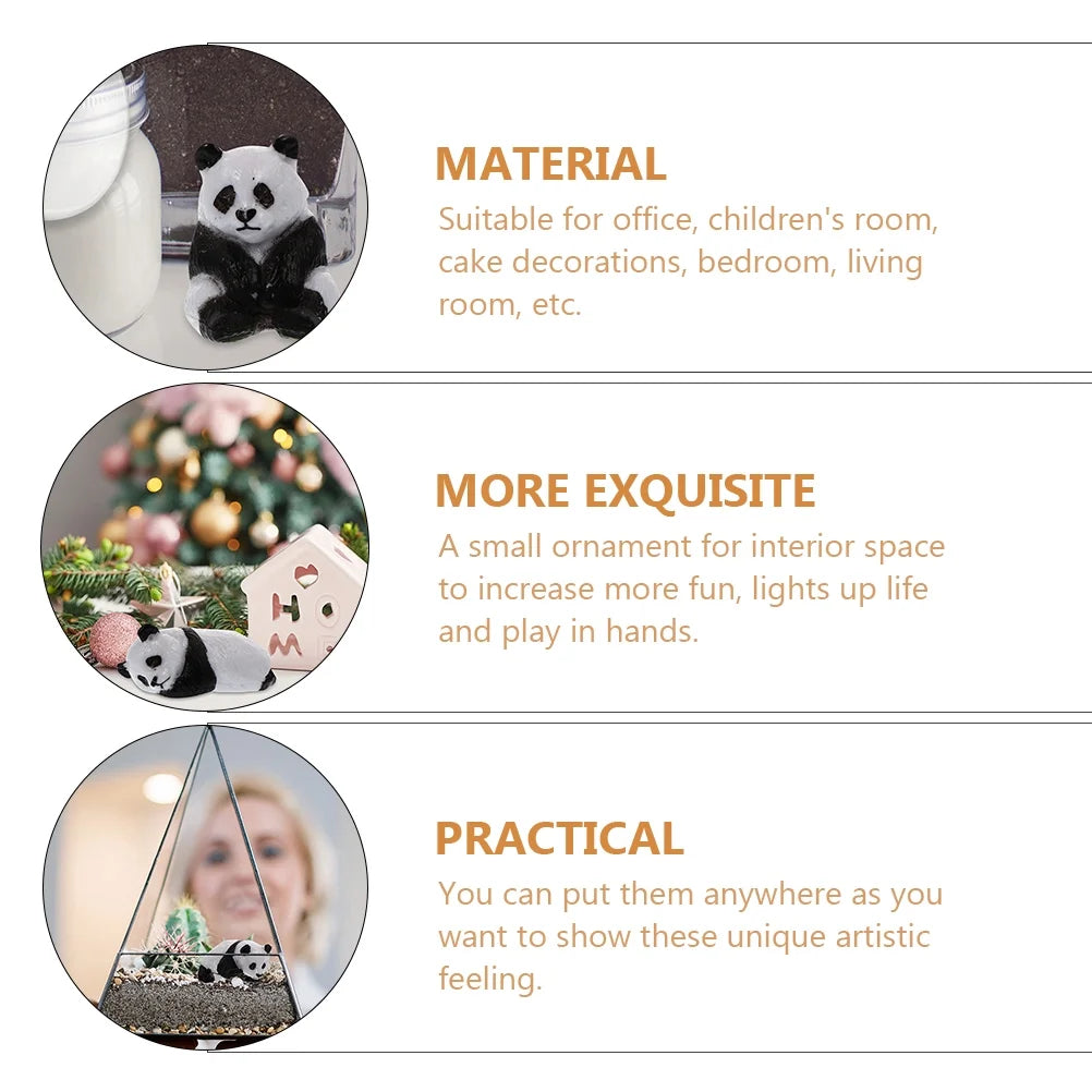 12Pcs Miniature Panda Dolls O6162