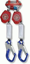 6 Foot Double Web Leg Self Retracting Lifeline Safety Yoyo with Aluminum Rebar Pelican Hook & Aluminum Carabiner M818893