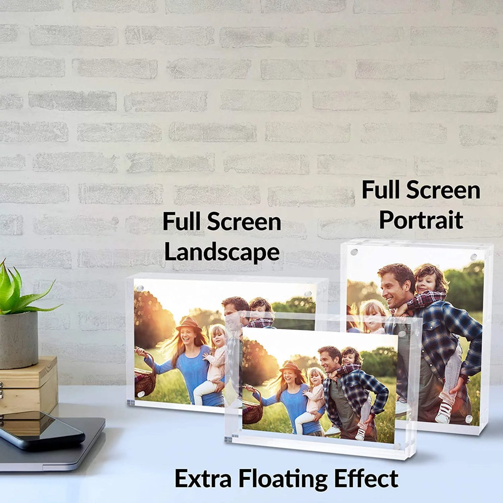 Magnetic Acrylic Photo Frame 5 in x 7 in Clear Pack of 3 A711888