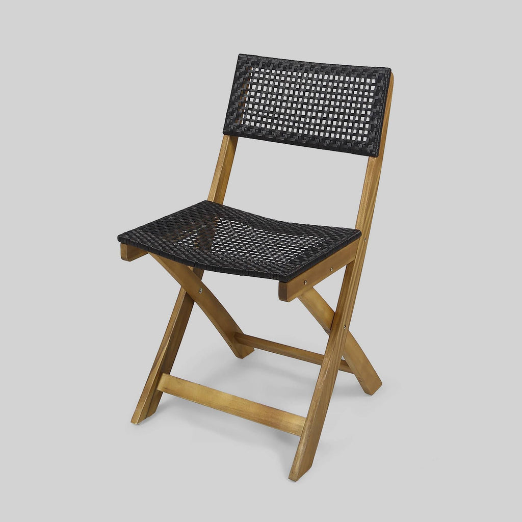 2pk Acacia Wood Foldable Patio Bistro Chairs Teak K662