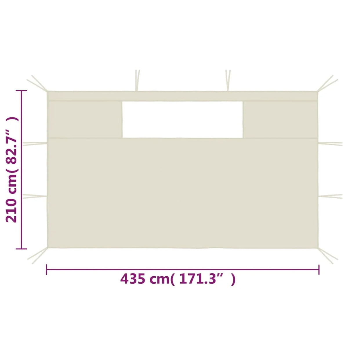 2 Piece Gazebo Sidewalls with Windows Canopy Wall P552