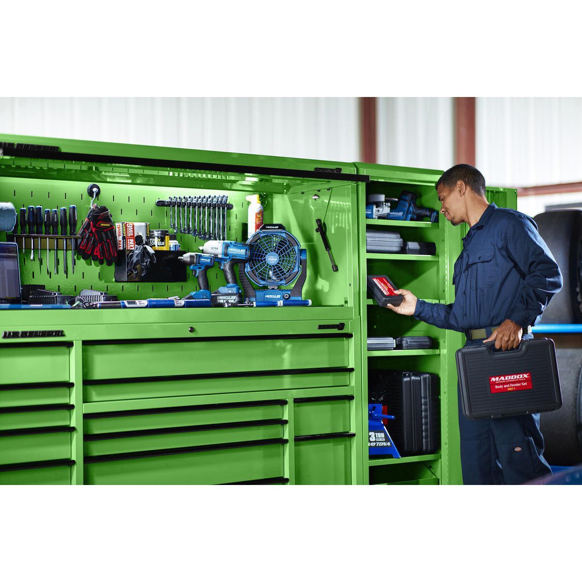 72 in. x 22 in. Green Work Center Hutch I138
