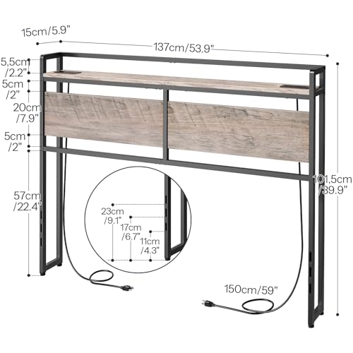 Queen Size Headboard with 2 Outlets and 4 USB Ports L67335