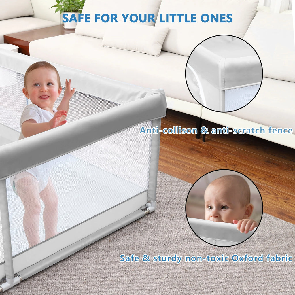 Large Gray Baby Playpen Q398662