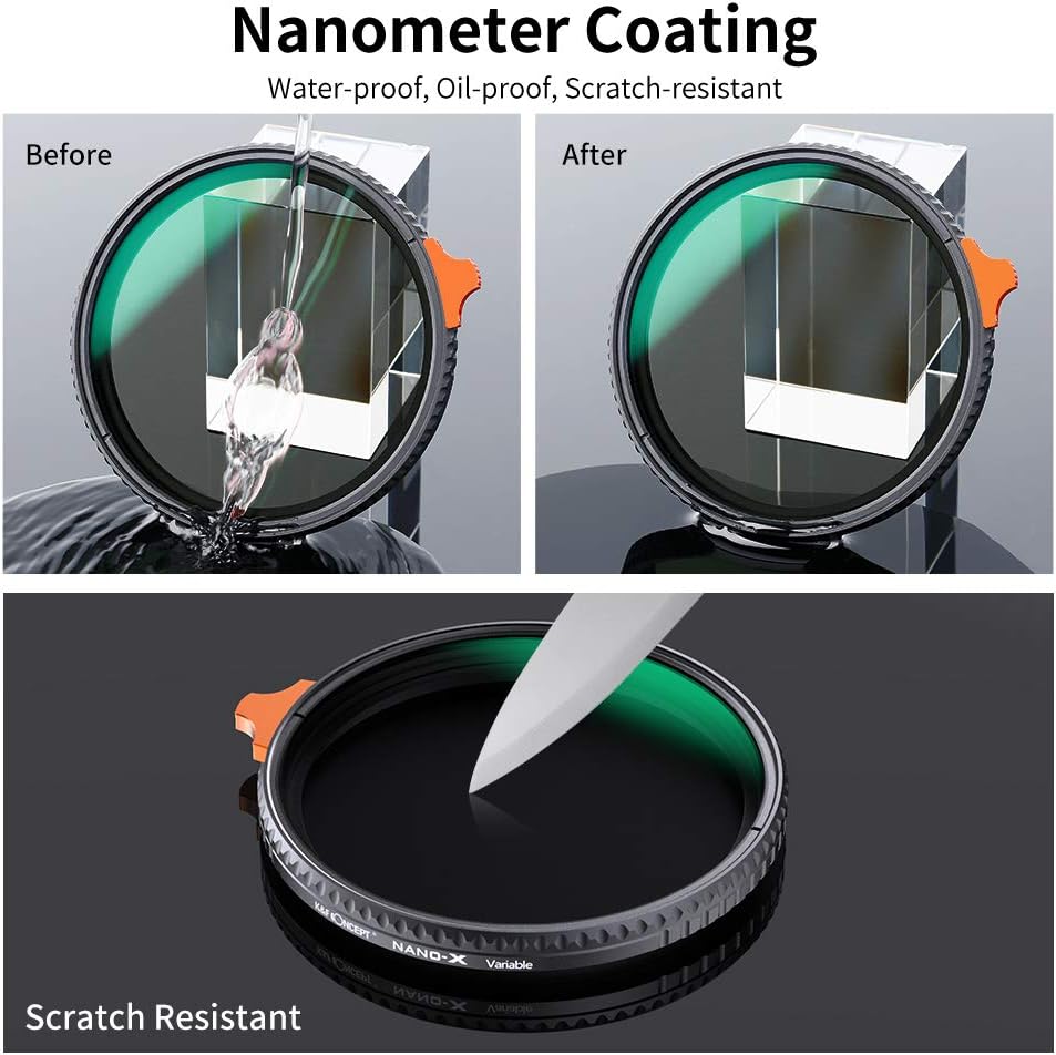 52mm Variable ND Filter ND2-ND400 with Multi-Layer Coatings AGC Glass D62935