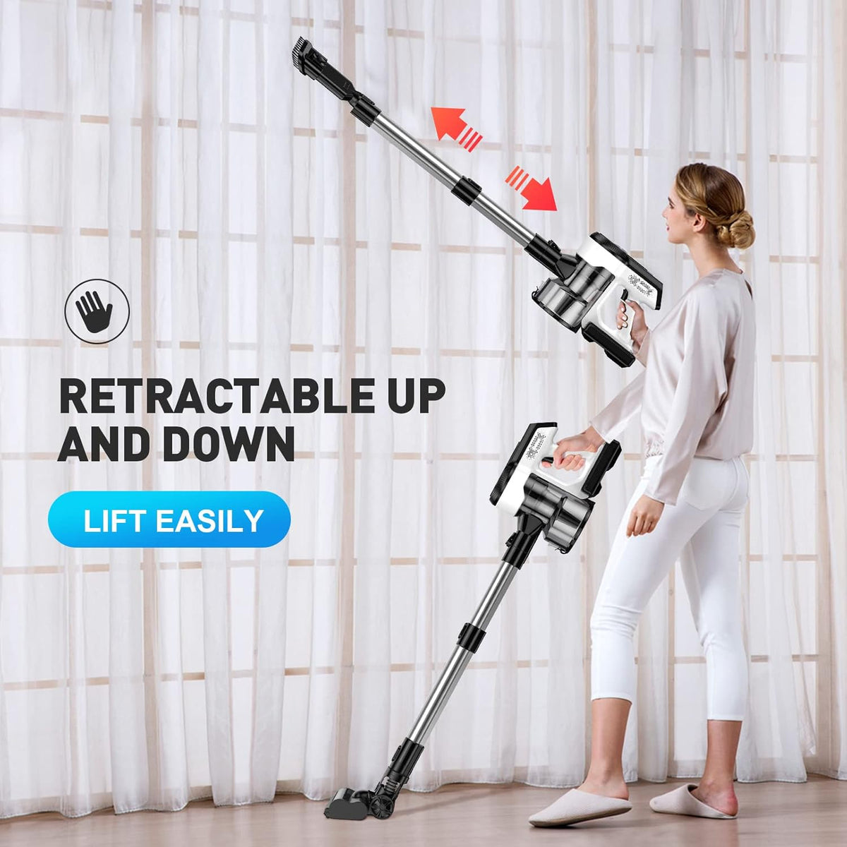 Cordless Vacuum Cleaner 26Kpa Lightweight Handheld Stick Vacuum with Electric Mop D91421