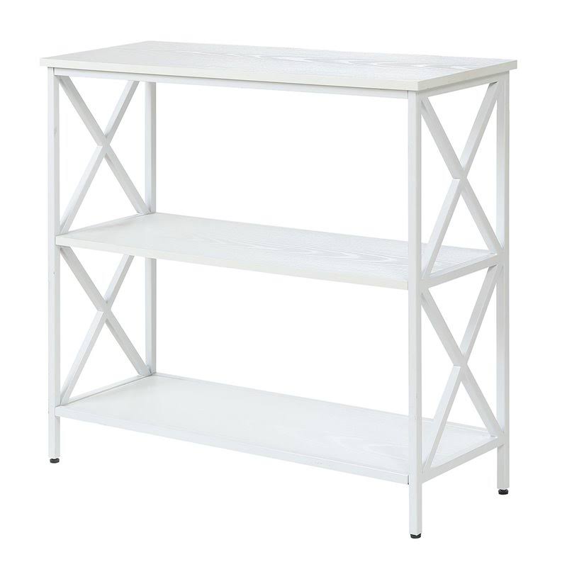 3 Tier White Wood Bookcase H71173