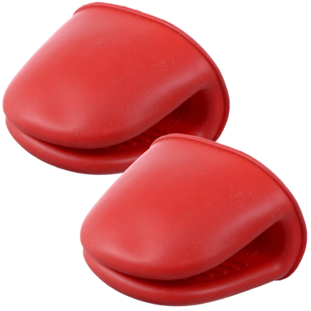 Red Heat Resistant Silicone Oven Mitts, 4 pcs O561