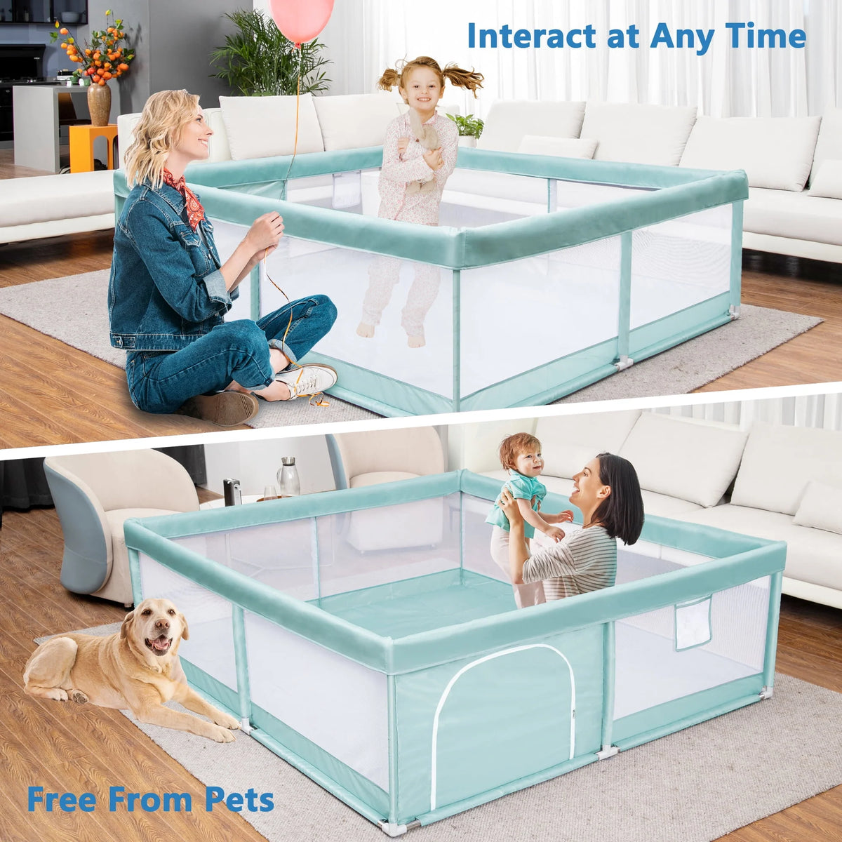 Large Gray Baby Playpen Q398662