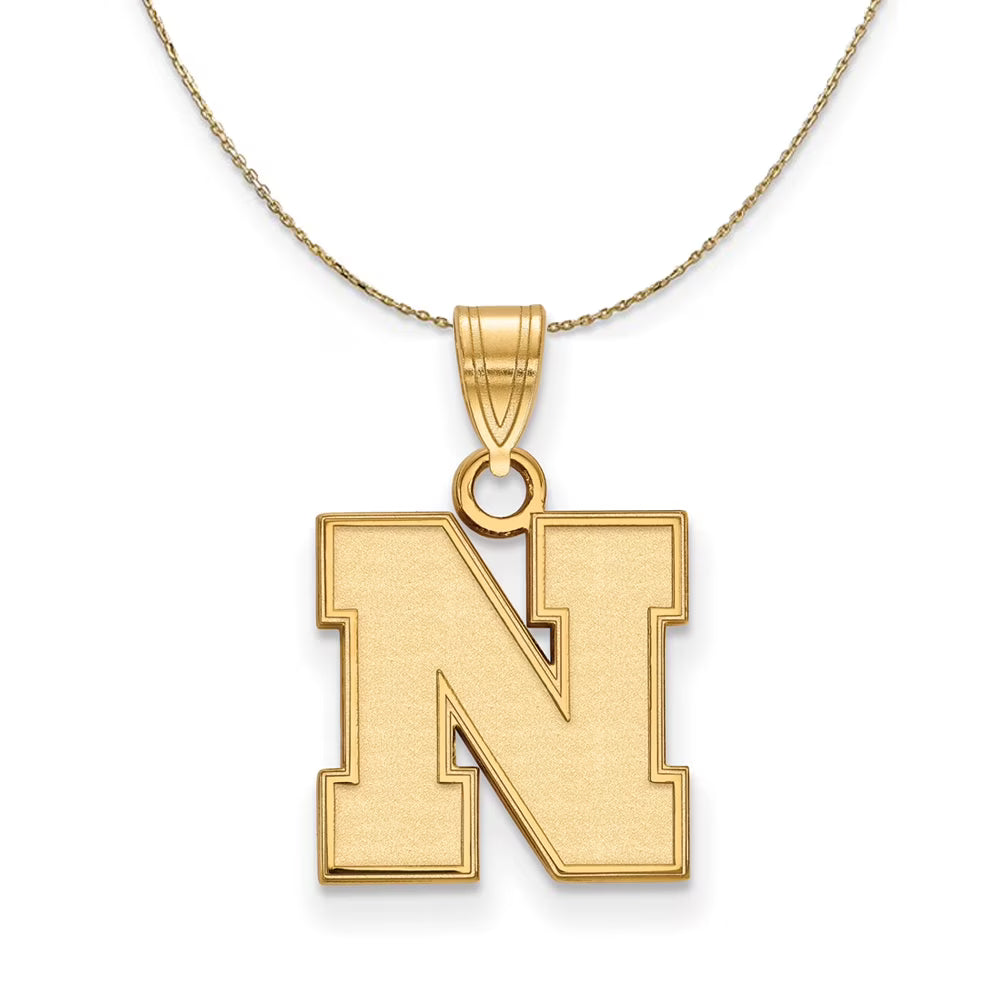14k Yellow Gold Small Initial N Necklace, 16 Inch J432992