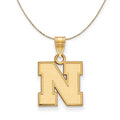 14k Yellow Gold Small Initial N Necklace, 16 Inch J432992