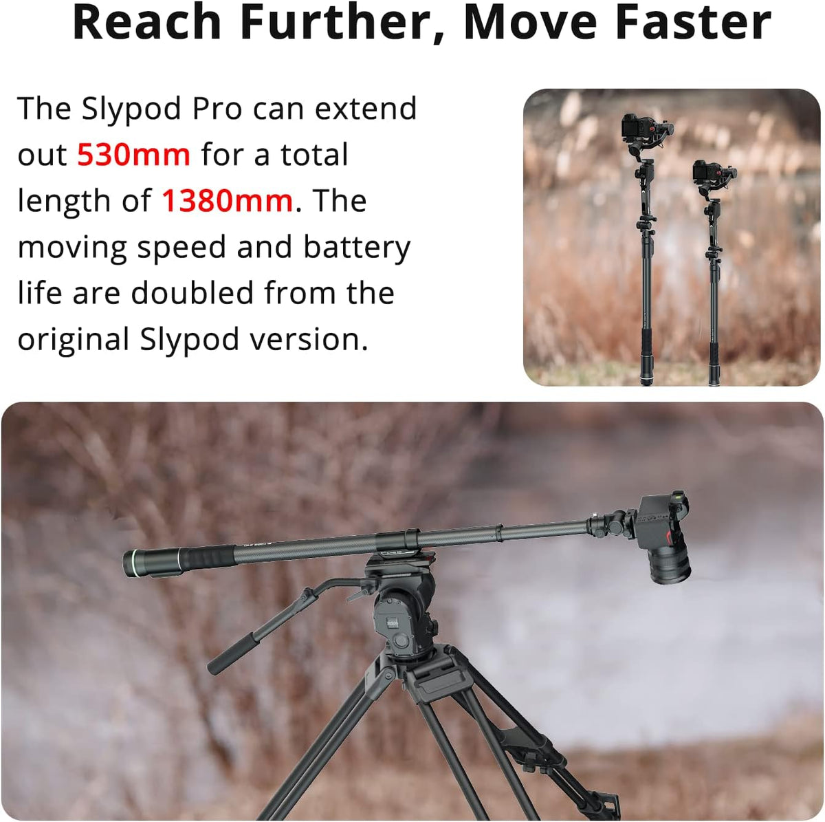 Motorized Camera Slider Monopod with Pan and Tilt Head & Tripod X3445