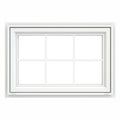 White Vinyl Awning Window with Colonial Grids O635559