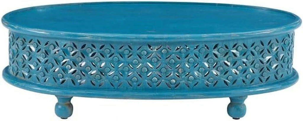 Blue Oval Wood Coffee Table G721