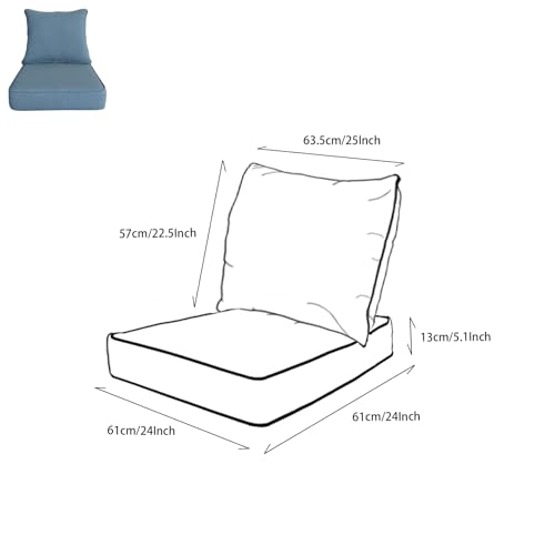 20"x42" Water-Proof UV Resistant Outdoor Dining Chair Cushion U483958