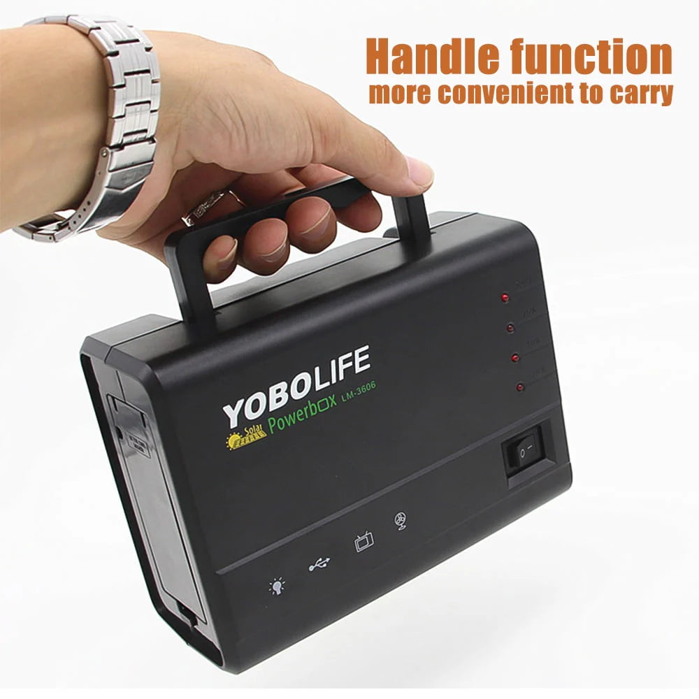 Solar Generator with Solar Panel and LED Lights J61528