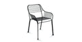 Black Outdoor Dining Armchairs Metal Frame Q239911