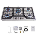 5 Burners 34 inch Gas Cooktop, 36000 BTU Stainless Steel Gas Range Top U16144