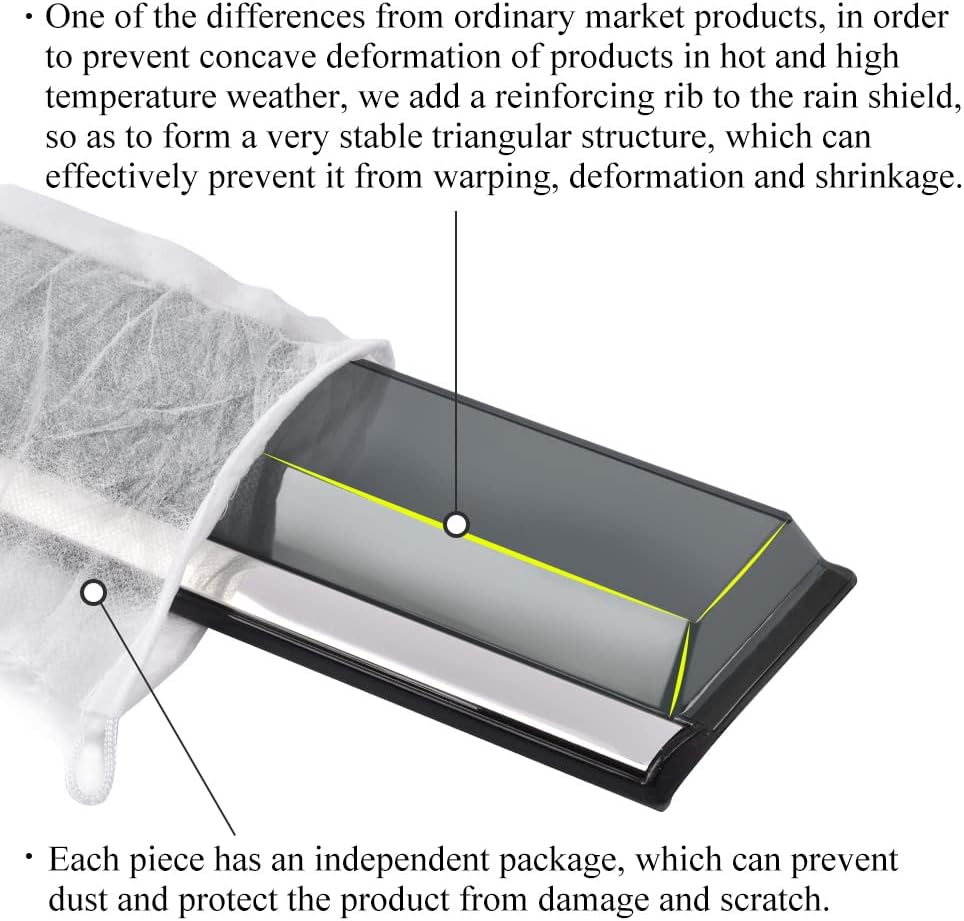 Tape on Rain Guard Vent Visor Window Deflector Pack of 2 O9742