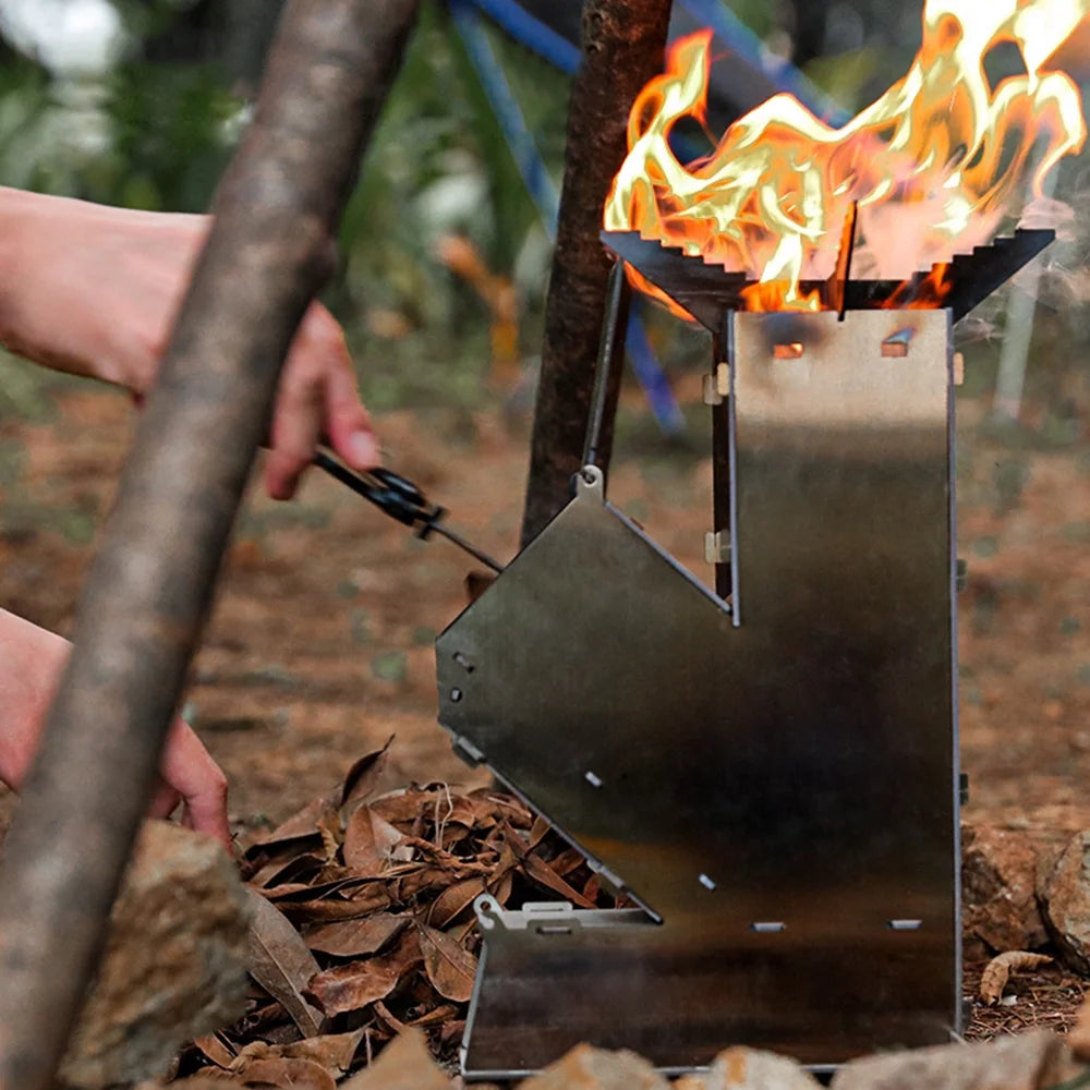 Portable Stainless Steel Wood Burning Rocket Stove L44240