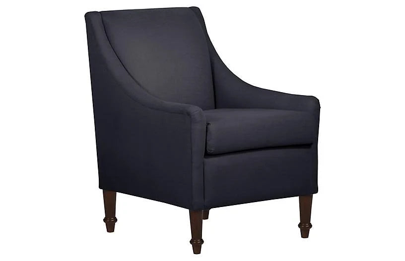 Navy Linen Accent Chair C998958