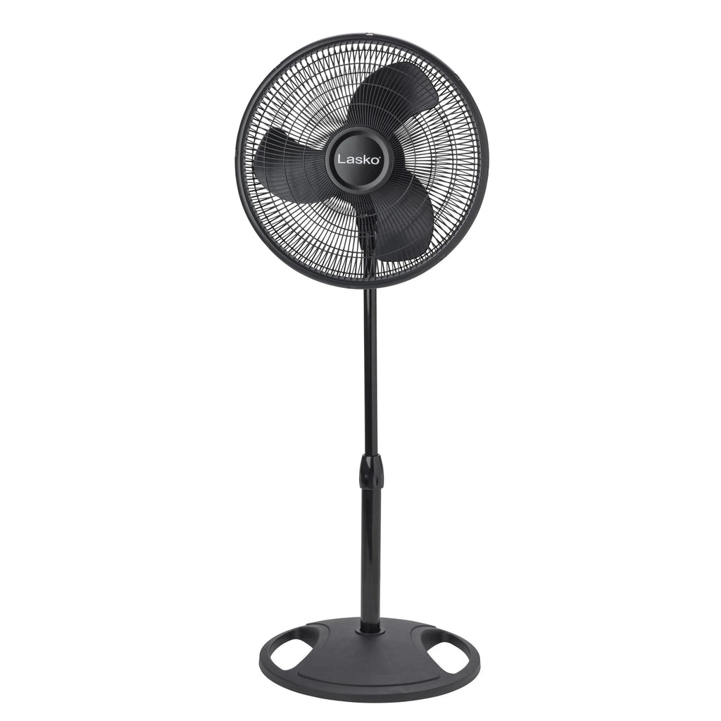 16 Oscillating Adjustable Pedestal Fan with 3-Speeds, Black Y1378