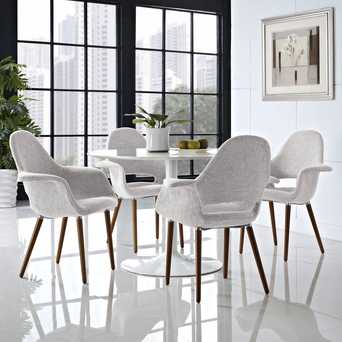 Light Gray Dining Armchair Set of 4 X275952