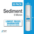 50 Pack 5 Micron 10 x 2.5 Sediment Water Filter Cartridges Z9522