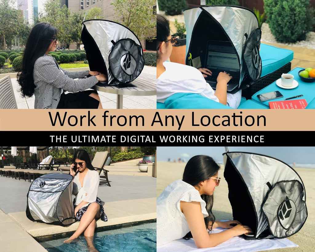 Laptop Sun Shade, Anti-Glare, Fits up to 17" Device, Foldable, with Microfiber Screen Cleaning Cloth Pack of 2 F2993