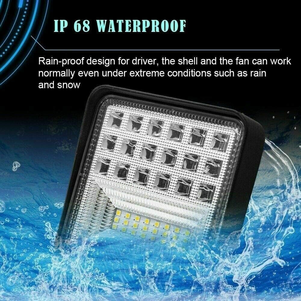 4 inch 126W Square LED Work Light (20 Pack) B377