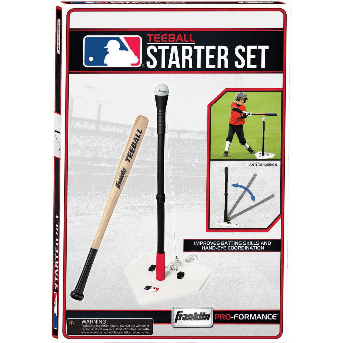 Kids Starter Teeball Set with Bat, Ball, Batting Tee Z6894