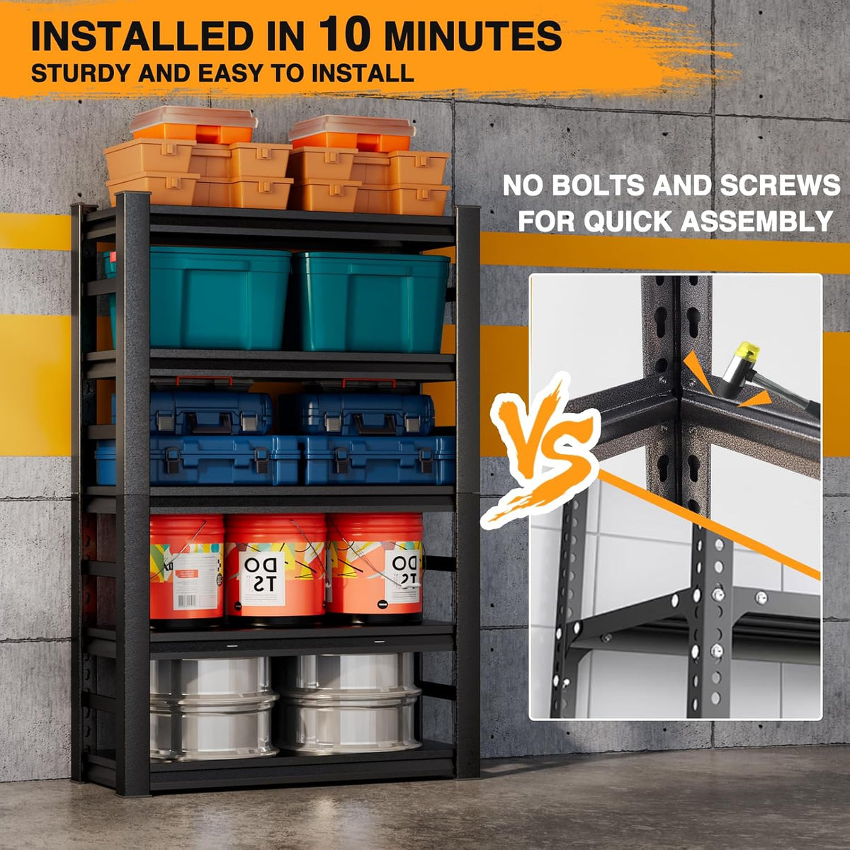 5 Tier Adjustable Metal Garage Shelving 31.5" W X 15.7" D X 63" H I8004