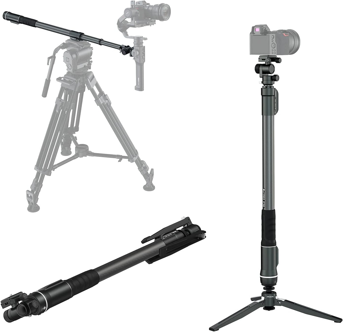 Motorized Camera Slider Monopod with Pan and Tilt Head & Tripod X3445
