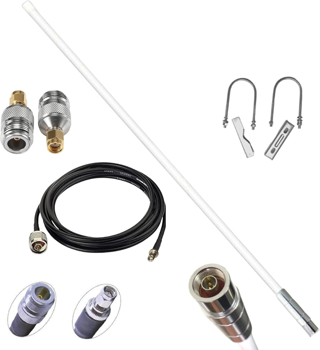 8dBi Fiber-Glass Omnidirectional Antenna with 5foot SLMR-400 Wire N39068