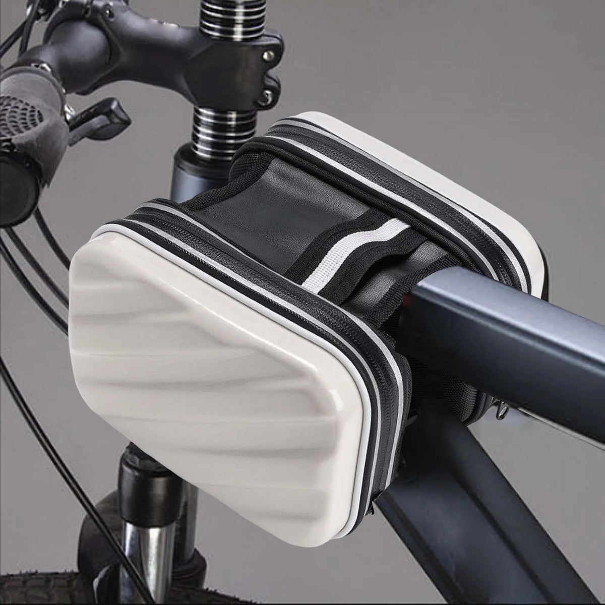 White Waterproof Bike Frame Front Bag W415