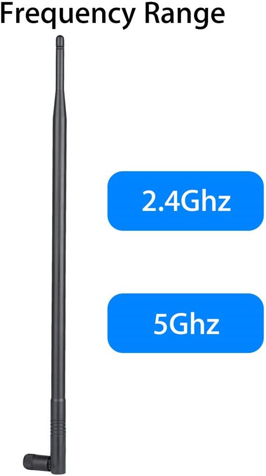 2X 10dBi Dual Band Omni Directional Antenna 2.4Ghz/5Ghz with RP-SMA Male Connector E457