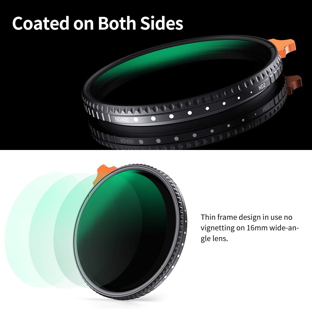 52mm Variable ND Filter ND2-ND400 with Multi-Layer Coatings AGC Glass D62935