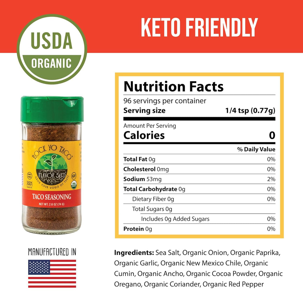 2.6 oz Organic Taco Seasoning Mix Q291