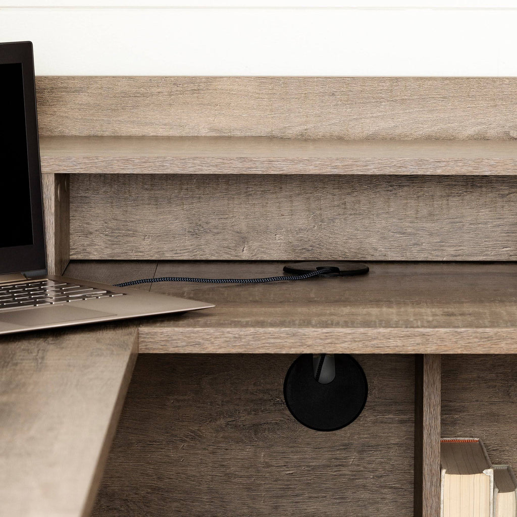 Weathered Oak L-Shaped Desk Z65900