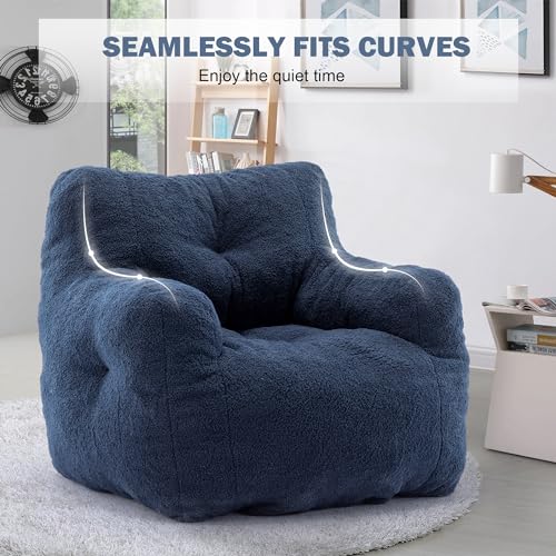 3FT Teddy Fabric Bean Bag Chair with Filler Q31300