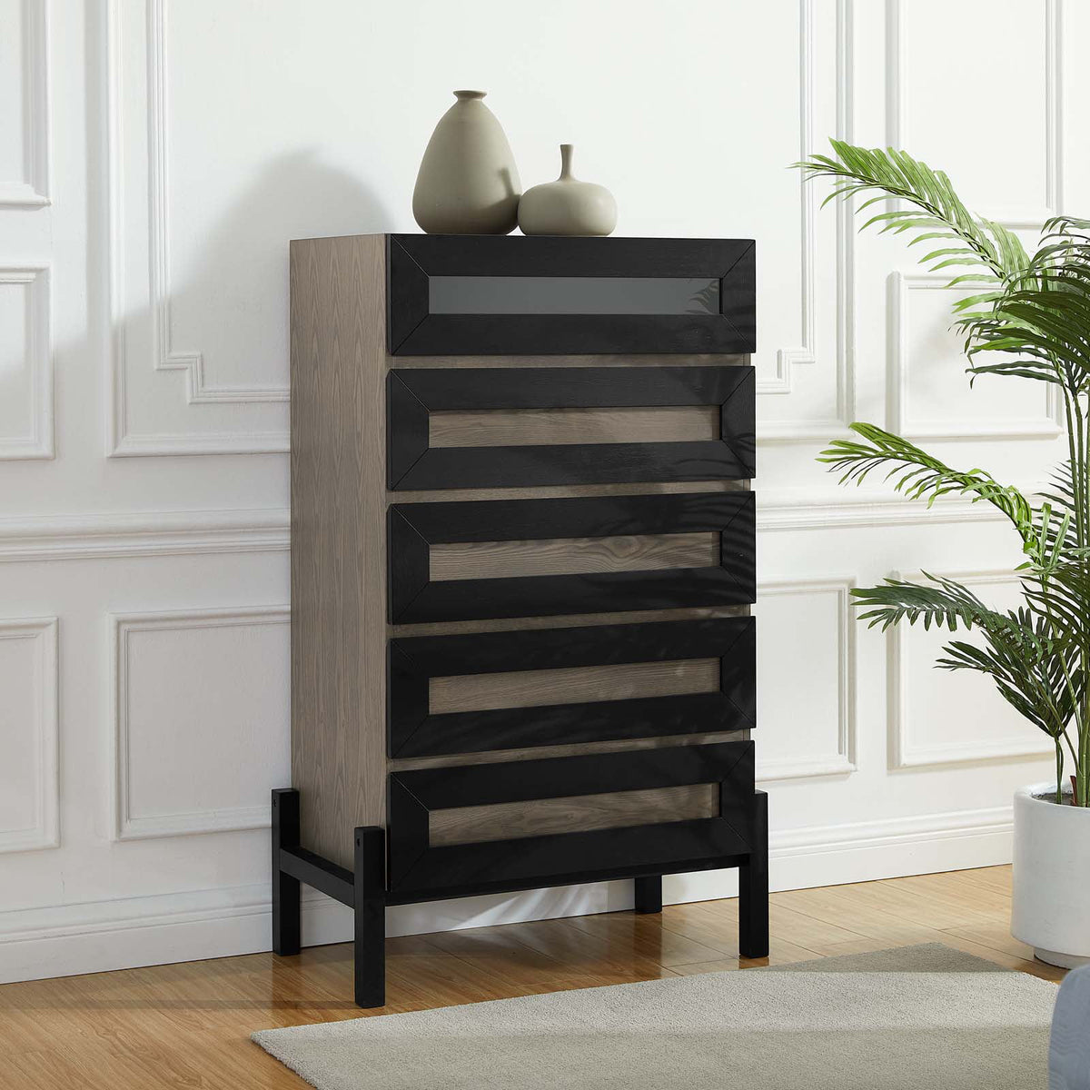 Brown Oak Wood Dresser Drawer Chest S179