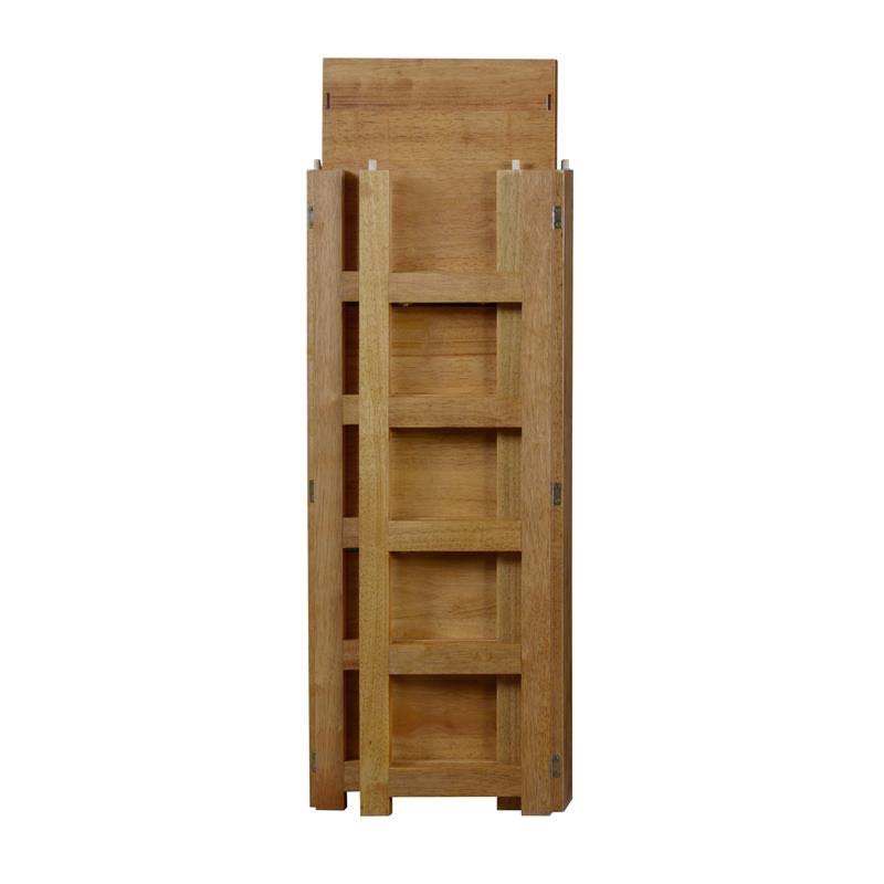 Medium Oak Grey Square Folding Bookcase with Fabric Bins E190610