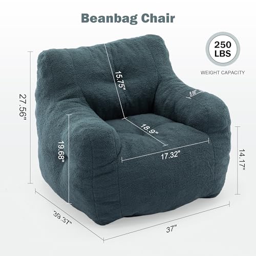 3FT Teddy Fabric Bean Bag Chair with Filler Q31300